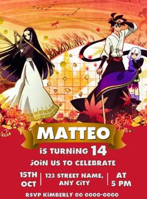 Katanagatari Anime Birthday Invitation Template