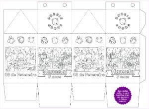 Caixa Milk Aniversário Bobbie Goods para Colorir Editável