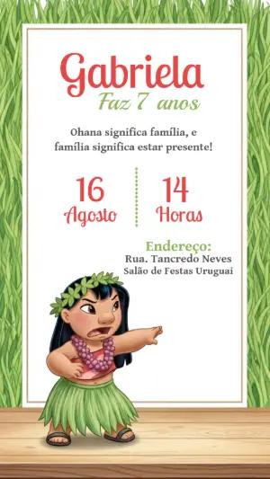 Convite de Aniversário Lilo e Stitch para Editar Online