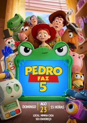 Convite de Aniversário Toy Story Infantil para Editar