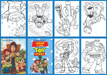 Livrinho de Colorir Toy Story para Aniversário Editável