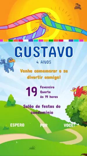 Convite Animado Aniversário Infantil Palavrinhas para Editar