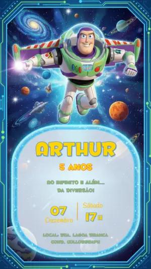 Convite Digital Editável Aniversário Infantil Buzz Lightyear
