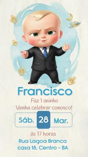 Convite de Aniversário O Poderoso Chefinho para editar online