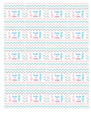 Tag para Chá Revelação Chevron Rosa e Azul Editável