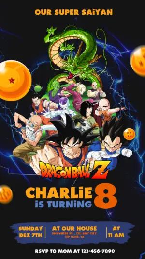 Dragon Ball Z Birthday Invitation with Characters to Edit Online