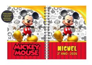 Capa de Agenda Mickey Mouse para Editar e Imprimir Online