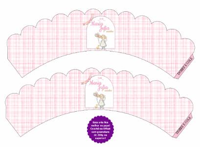 Saia para Cupcake Aniversário Menina Gansinha Editável