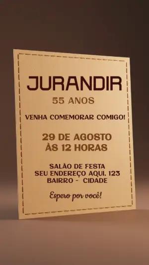 Convite Aniversário Adulto Masculino Minimalista para Editar