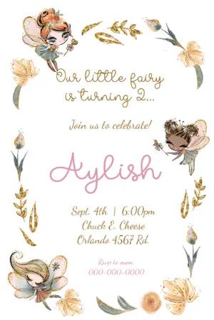 Whimsical Fairy Birthday Invitation | Editable Digital Template