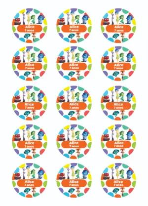 Adesivo Divertida Mente para Aniversário para Editar Online