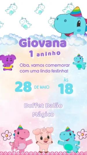 Convite Animado Aniversário Baby Tube para Editar Online