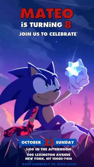 Animated Sonic Birthday Invitation Video Template