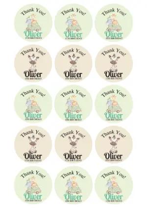 Cute Safari Animals Birthday Favor Tags - Editable Template