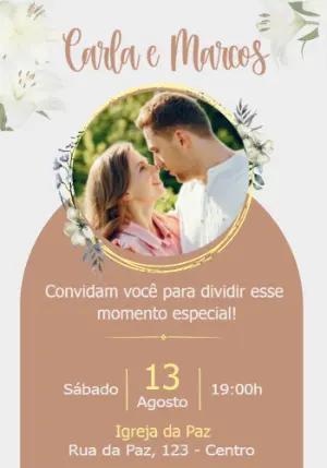 Convite de Casamento Floral com Foto para Editar Online