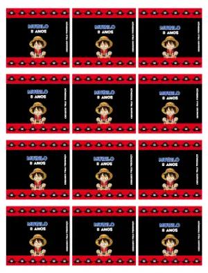 Adesivo para Bala Personalizada Aniversário One Piece