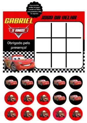 Lembrancinha Jogo da Velha Carros para Editar e Imprimir