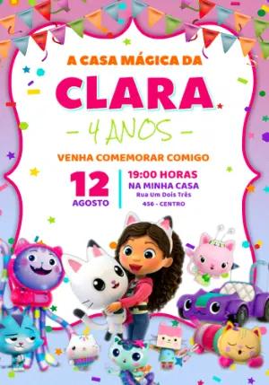 Convite Aniversário A Casa Mágica da Gabby para Editar