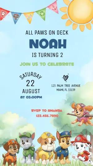 Paw Patrol Birthday Invitation | Editable Digital Template