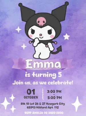 Kuromi Birthday Party Invitation to Edit Online