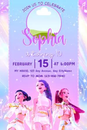 K-Pop Demon Hunter Birthday Invitation | Editable Digital Template