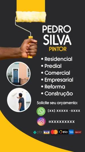 Cartão de Visita para Pintor Profissional Editável Online