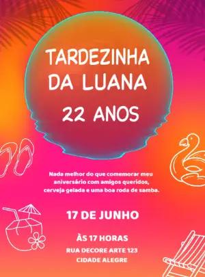 Convite Animado Aniversário Tardezinha para Editar Online