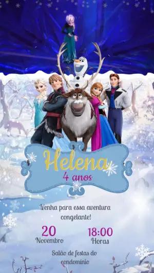 Vídeo Convite Frozen: Aventura Congelante Editável