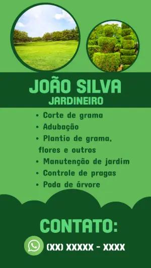 Cartão de Visita Jardineiro Profissional para Editar Online