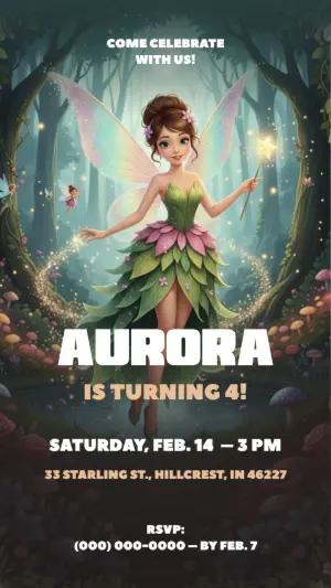 Editable Fairy Birthday Invitation | Enchanted Forest Theme