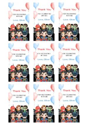 Cute Superhero Favor Tags for Birthday | Editable Template
