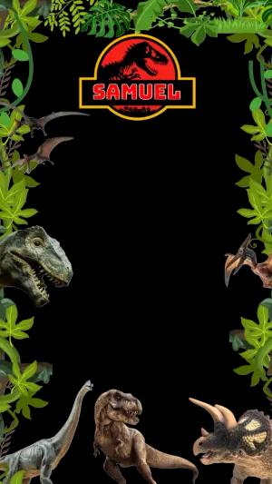 Moldura de Aniversário Jurassic Park para Editar Online