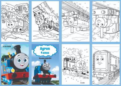 Livrinho de Colorir Thomas e seus Amigos Editável para Festa