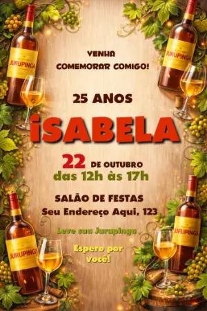 Convite de Aniversário Jurupinga Rústico para Editar