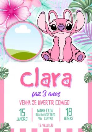 Convite Digital Aniversário Angel Tema Tropical para Editar