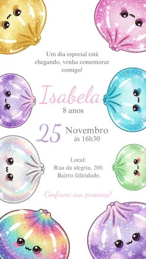 Convite Digital Squish Dumpling para Editar