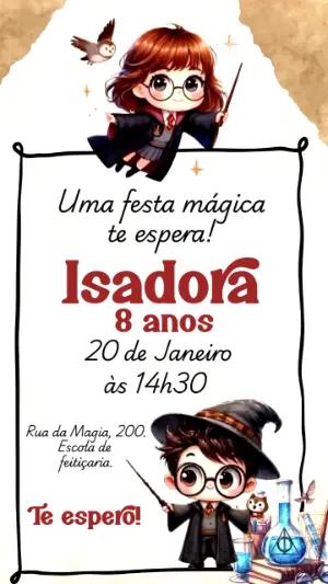 Convite Animado Harry Potter: Vídeo de Aniversário Editável