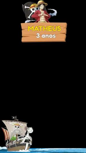 Moldura de Aniversário One Piece para Stories para Editar Online
