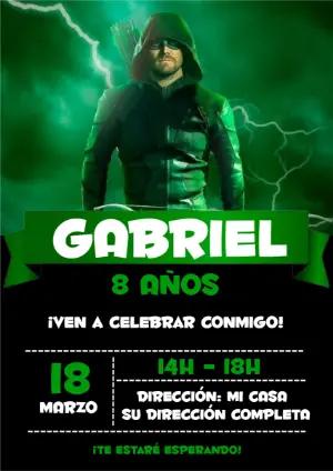 Invitación de Cumpleaños Flecha Verde para Editar Online
