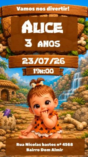 Convite de Aniversário Pedrita Fofo para Editar