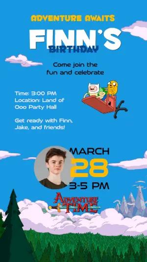 Adventure Time Birthday Invitation Editable Template
