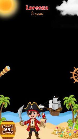 Moldura de Aniversário Pirata para Stories para Editar Online