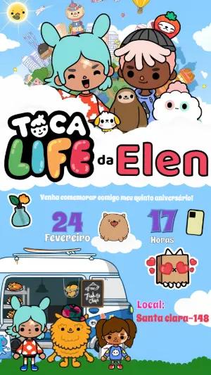 Convite Digital Toca Life World Infantil Editável