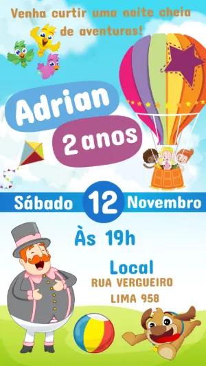 Convite de Aniversário Mundo Bita para Editar e Enviar