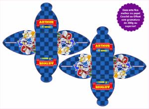 Caixa Porta Bombom do Sonic para Editar e Imprimir