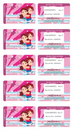 Cartão do SUS Maria Clara e JP Personalizado para Editar Online