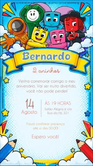 Convite de Aniversário Turma do Problems para Editar Online