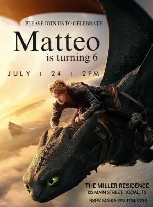 How to Train Your Dragon Birthday Invitation | Editable Digital Template