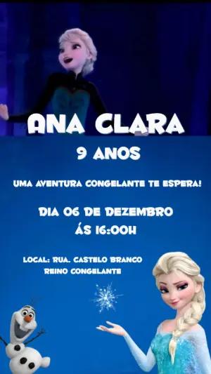 Convite Animado Frozen: Vídeo de Aniversário para Editar