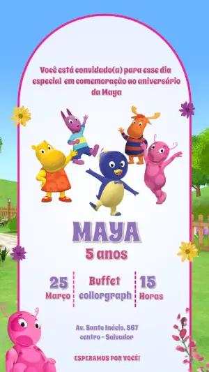 Convite de Aniversário Os Backyardigans para Editar Online